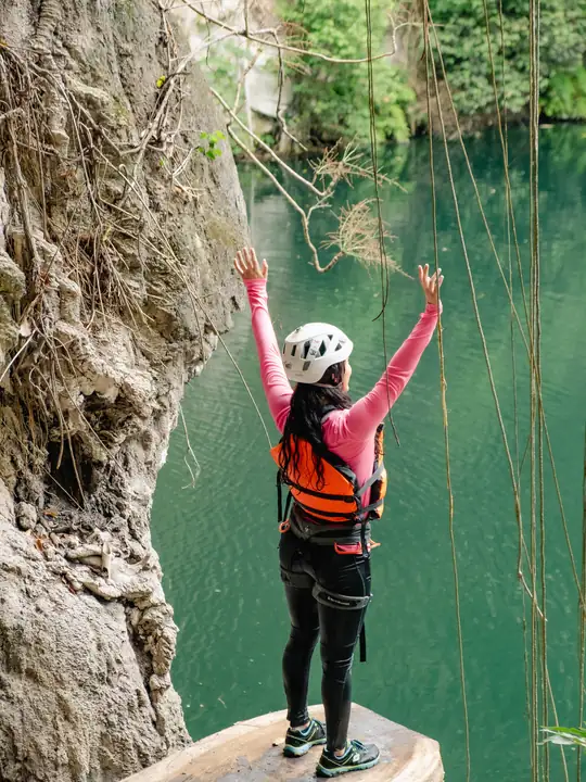Cliente après sa sortie canyoning